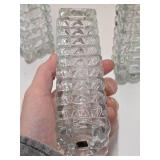 Large Group of Brand New Matching Textured Glass Vases