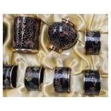 Mint in Box Chinese Cloisonné Small Cup Set & Baoding Balls