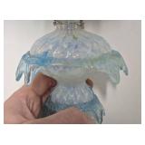 Impressive Blue Art Glass Ornate Chandelier