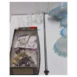 Impressive Blue Art Glass Ornate Chandelier