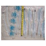 Impressive Blue Art Glass Ornate Chandelier