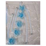 Impressive Blue Art Glass Ornate Chandelier