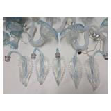 Impressive Blue Art Glass Ornate Chandelier