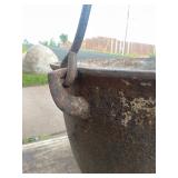 HUGE Early Antique Signed Cast Iron 3-Legged Cauldron