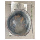 HUGE Early Antique Signed Cast Iron 3-Legged Cauldron