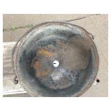 HUGE Early Antique Signed Cast Iron 3-Legged Cauldron