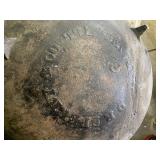 HUGE Early Antique Signed Cast Iron 3-Legged Cauldron