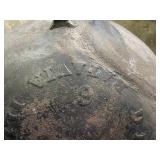 HUGE Early Antique Signed Cast Iron 3-Legged Cauldron