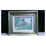 Currier & Ives - 4 Seasons Antique Painting Style Print on Board