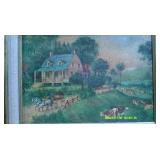 Currier & Ives - 4 Seasons Antique Painting Style Print on Board