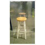 Wooden Stool White Legs
