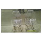Pair of Clear Plastic Chairs