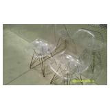 Pair of Clear Plastic Chairs