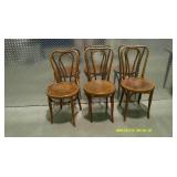 3 Decorated Wooden Dining Chairs