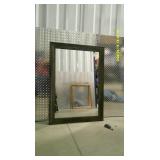Large Brown Framed Mirror