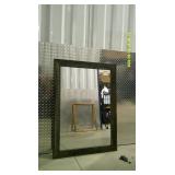 Large Brown Framed Mirror