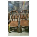 Pair of Plain Wooden Chairs