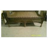 Wicker Style Bench and Footstool