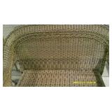 Wicker Style Bench and Footstool