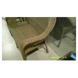 Wicker Style Bench and Footstool