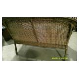 Wicker Style Bench and Footstool
