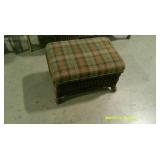Wicker Style Bench and Footstool