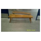 MCM Live Edge Coffee Table, Bench Circa 1960s