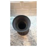 Pair of Ornate Bronze Asian Vases with Dual Handles, 10.75 Inch Tall