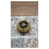 Decorative Glass Paperweight with Gold Scorpion Design