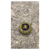 Decorative Glass Paperweight with Gold Scorpion Design