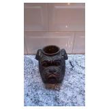 Vintage Knapp Bulldog Head Metal Inkwell or Holder 2 x 3 Inch