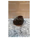 Vintage Knapp Bulldog Head Metal Inkwell or Holder 2 x 3 Inch