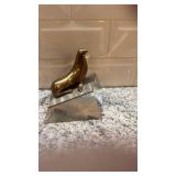Loet Vanderveen Bronze Seal Figure on Lucite Base 4.5 x 4.5 in