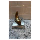 Loet Vanderveen Bronze Seal Figure on Lucite Base 4.5 x 4.5 in