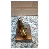 Loet Vanderveen Bronze Seal Figure on Lucite Base 4.5 x 4.5 in