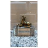 Loet Numbered Bronze Horse Sculpture on Crackle Base 92 of 500