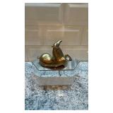 Loet Numbered Bronze Horse Sculpture on Crackle Base 92 of 500