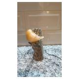 Marble Tree Sculpture with Two Carved Birds, 4 x 3.5 Inches