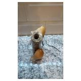 Marble Tree Sculpture with Two Carved Birds, 4 x 3.5 Inches