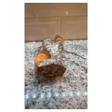 Marble Tree Sculpture with Two Carved Birds, 4 x 3.5 Inches