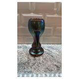 Iridescent Art Glass Vase with Double Handles, 8in x 5in