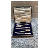 Antique Silver and Mother of Pearl Caviar Serving Set in Presentation Box
