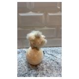 German Handmade Furry Dog Figurine on Ball 6x3.5 Inch
