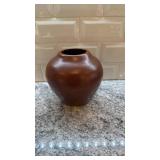 Handcrafted Brown Ceramic Vase 6x6 with Maker