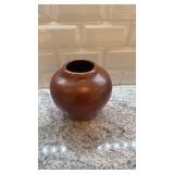 Handcrafted Brown Ceramic Vase 6x6 with Maker