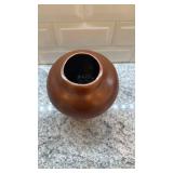 Handcrafted Brown Ceramic Vase 6x6 with Maker