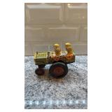 Vintage Jumpin Jeep Tin Wind-Up Toy with Two Figures