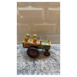 Vintage Jumpin Jeep Tin Wind-Up Toy with Two Figures