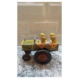 Vintage Jumpin Jeep Tin Wind-Up Toy with Two Figures
