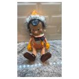 Vintage 14-Inch Pinocchio Doll with Fabric Outfit and Painted Face